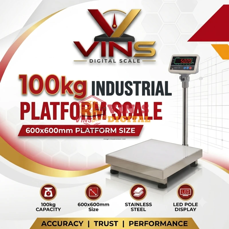 100kg Industrial Platform Scale (600x600mm) Platform Scale