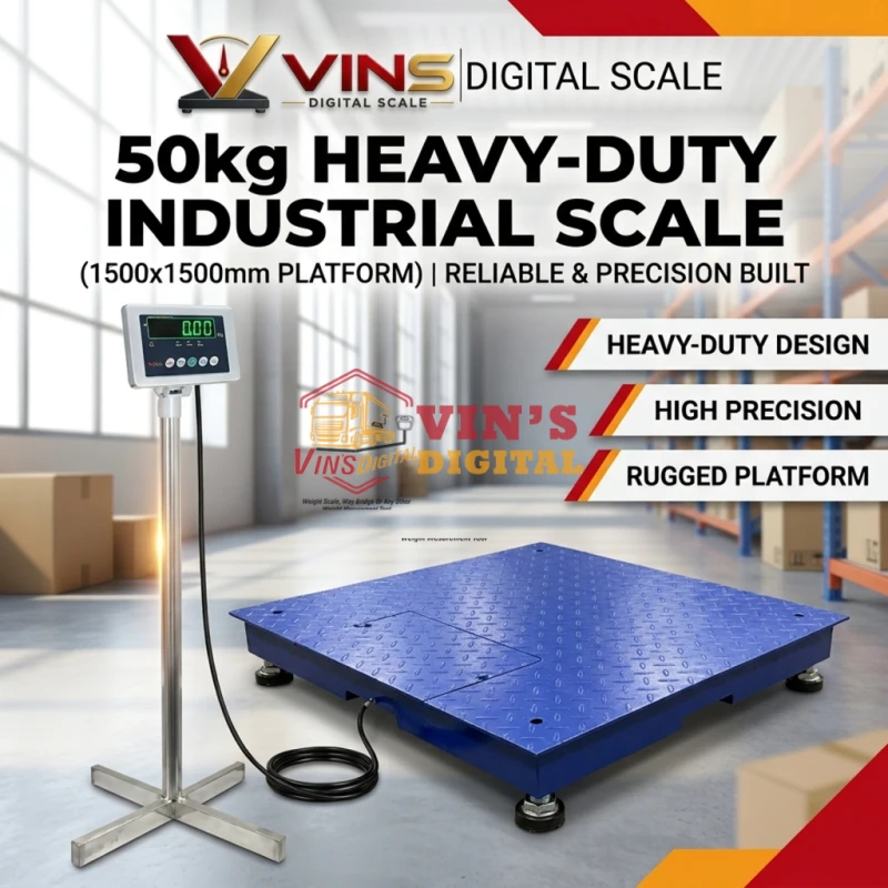50kg Heavy-Duty Industrial Scale (1500x1500mm Platform) Heavy-Duty Industrial Scale