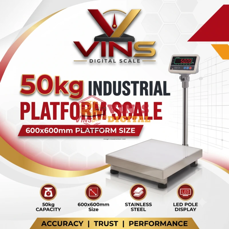 50kg Industrial Platform Scale (600x600mm) Platform Scale