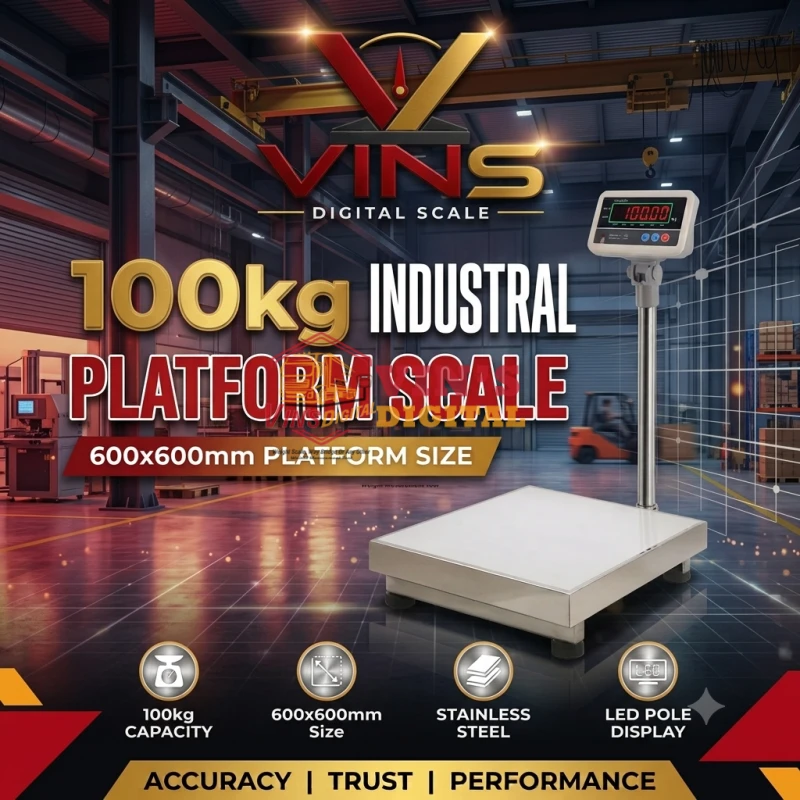 100kg Industrial Platform Scale (600x600mm) thumbnail 2