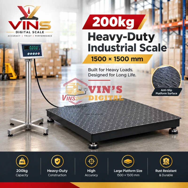 200kg Heavy-Duty Industrial Scale (1500x1500mm) thumbnail 2