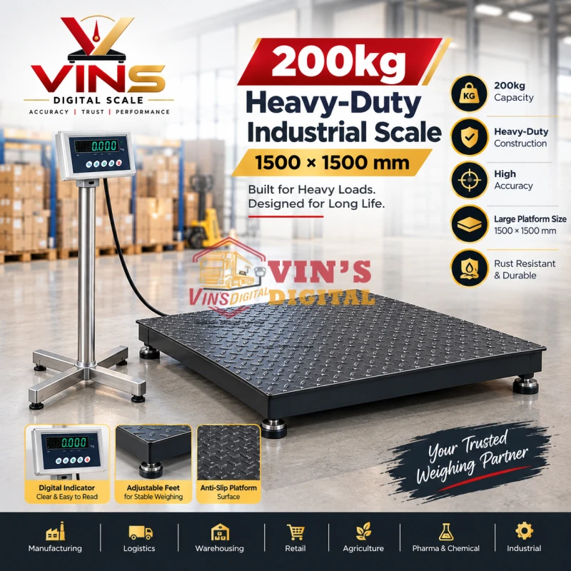 200kg Heavy-Duty Industrial Scale (1500x1500mm) thumbnail 3