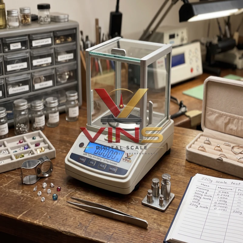 220g High-Precision Jewellery &amp; Analytical Scale (0.1mg Accuracy) thumbnail 3