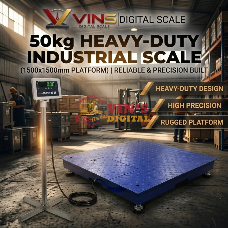 50kg Heavy-Duty Industrial Scale (1500x1500mm Platform) thumbnail 2