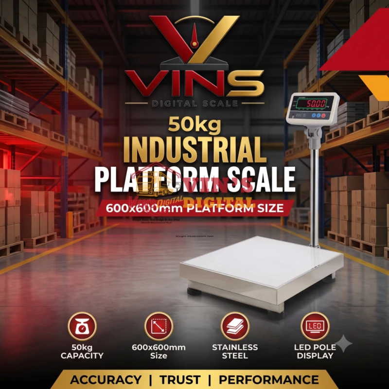 50kg Industrial Platform Scale (600x600mm) thumbnail 2