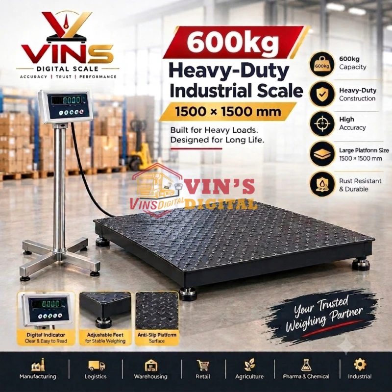 600kg Heavy-Duty Industrial Scale (1500x1500mm) thumbnail 2
