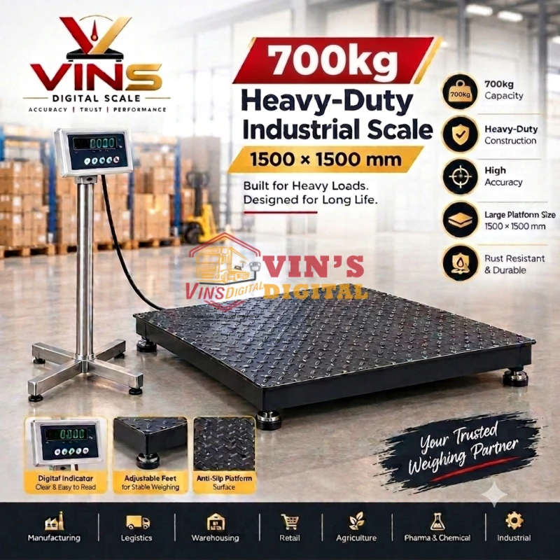 700kg Heavy-Duty Industrial Scale (1500x1500mm) thumbnail 2