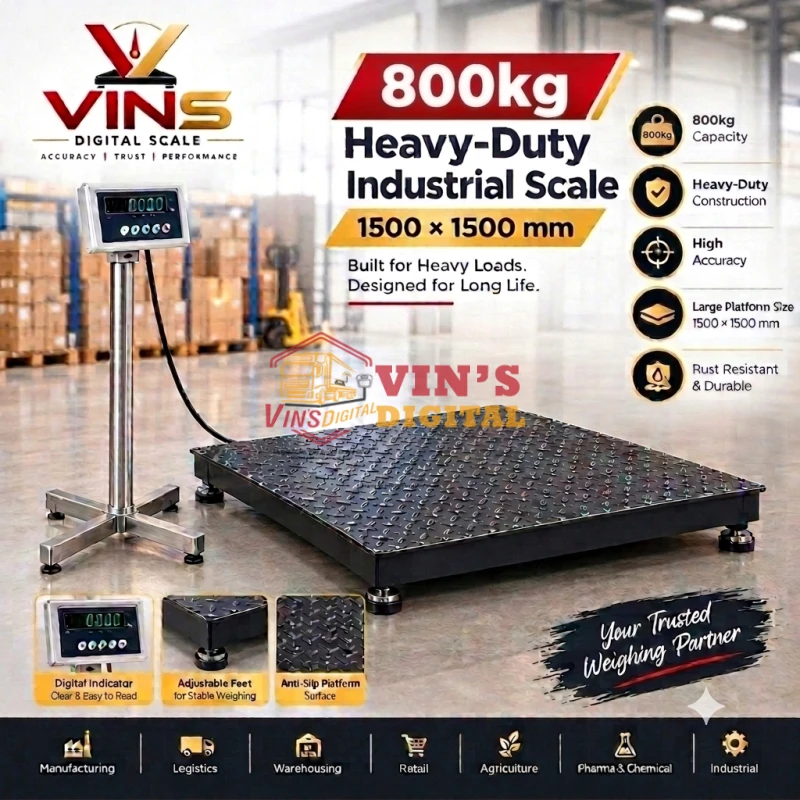 800kg Heavy-Duty Industrial Scale (1500x1500mm) thumbnail 2