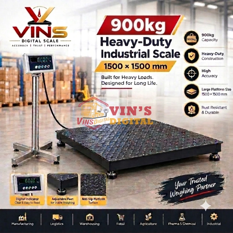 900kg Heavy-Duty Industrial Scale (1500x1500mm) thumbnail 2