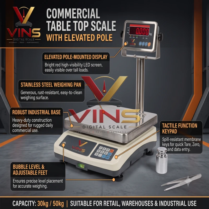 Custom Size Commercial Table Top Digital Scale with Barcode Printing thumbnail 3