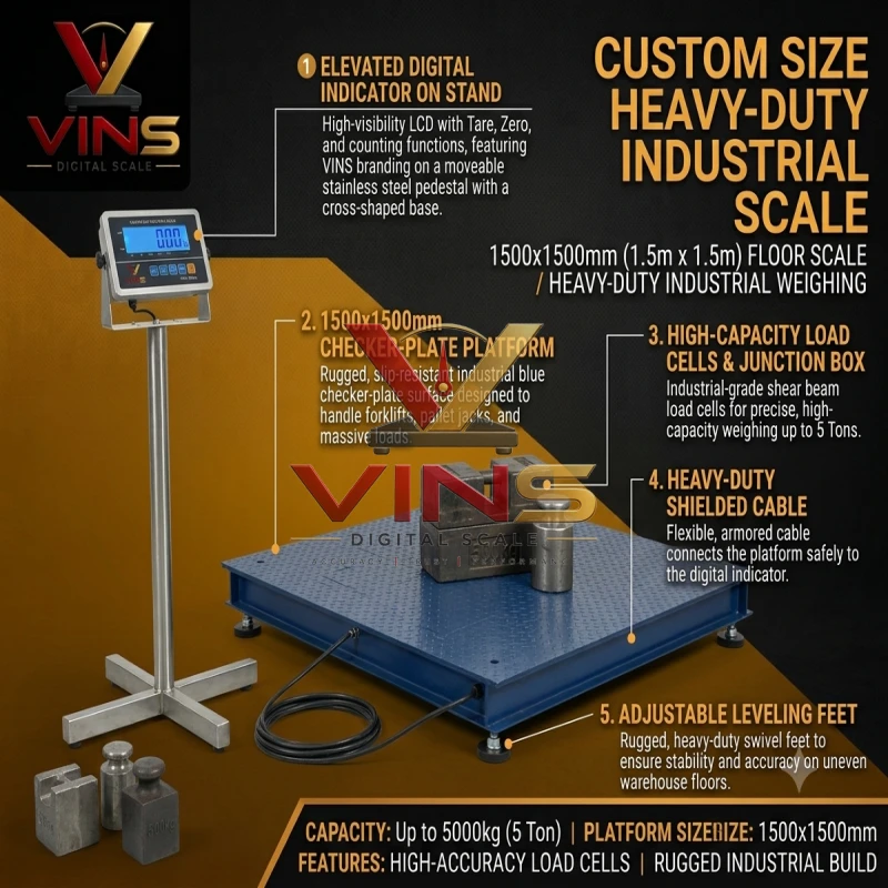 Custom Size Heavy-Duty Industrial Scale (1500x1500mm) thumbnail 2